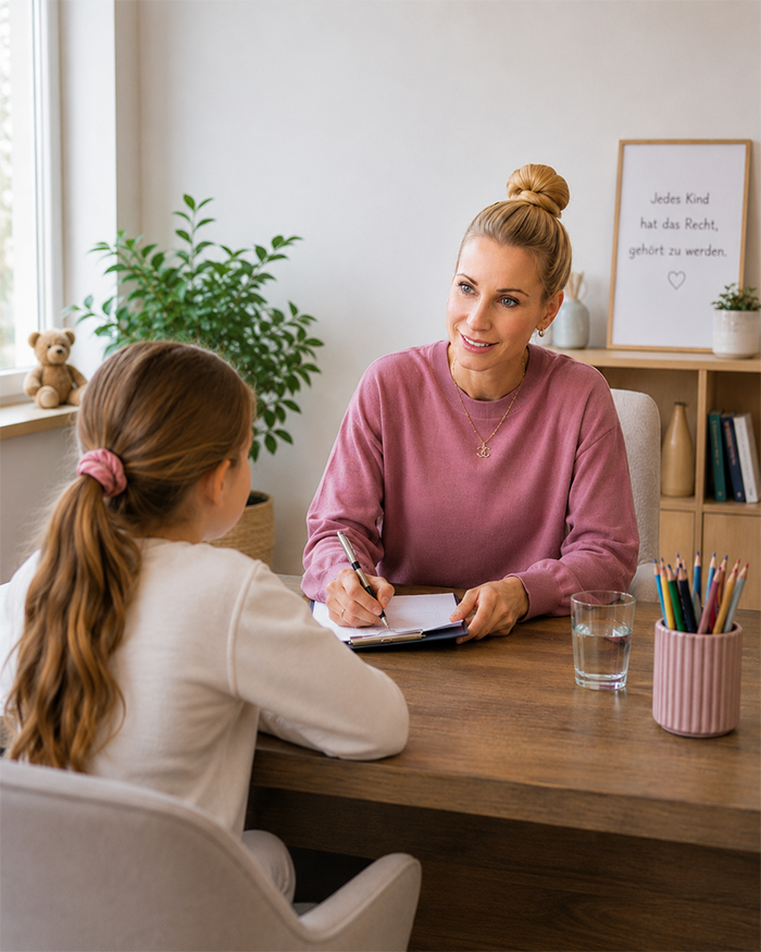 Symbolbild für Coaching: vier Holzfiguren in Form von einem Mann, einer Frau und zwei Kindern, auf einer Fensterbank